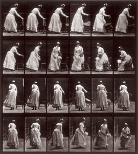 Tierlokomotion, Platte 265: Sequenz mit einer sitzenden Frau, 1887 von Eadweard Muybridge