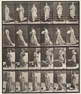 Platte 141. Treppen hinuntergehen und Fächern von Eadweard Muybridge