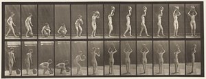 Tafel 222. Bücken und Wasserkrug zum Kopf heben und drehen von Eadweard Muybridge