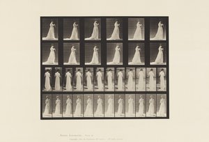 Gehen, Hände mit Stricken beschäftigt von Eadweard Muybridge