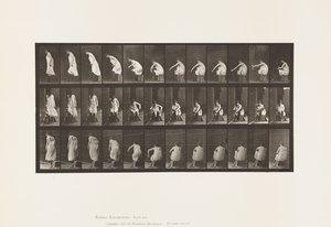 Tafel 423. Toilette; Stiefel anziehen und vom Stuhl aufstehen von Eadweard Muybridge