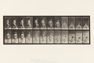 Platte 476. Kind, setzt sich auf den Boden von Eadweard Muybridge