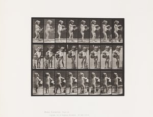 Kind, besprengt Blumen mit Wasser, 1885 von Eadweard Muybridge