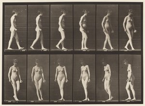 Tafel 47. Gehen und sich umdrehen von Eadweard Muybridge