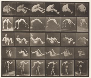 Tafel 522. A, 97 Springen; B, 98 Handstand; C, 98 Salto von Eadweard Muybridge