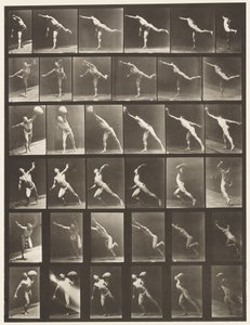 Tafel 523. A, Schlag ausführen; B, Diskus werfen von Eadweard Muybridge