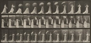 Teller Nummer 461. Einen Sonnenschirm öffnen und sich umdrehen von Eadweard Muybridge