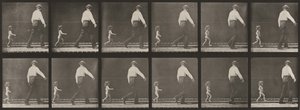 Tafel Nummer 470. Kind, das einem Mann hinterherläuft von Eadweard Muybridge
