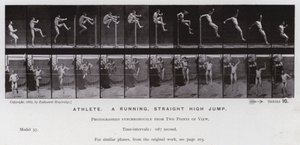 Die menschliche Figur in Bewegung: Athlet, ein gerader Hochsprung von Eadweard Muybridge