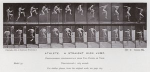 Die menschliche Figur in Bewegung: Athlet, ein gerader Hochsprung von Eadweard Muybridge