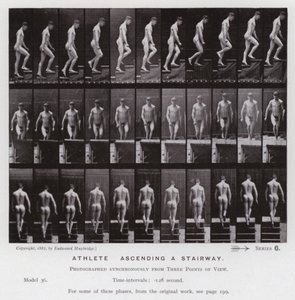 Die menschliche Figur in Bewegung: Athlet, der eine Treppe hinaufsteigt von Eadweard Muybridge