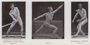 Die menschliche Figur in Bewegung: Baseball, tiefer Ball; Baseball, Fehler von Eadweard Muybridge