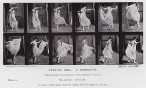 Die menschliche Figur in Bewegung: Tänzerin, eine Pirouette von Eadweard Muybridge