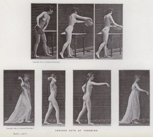 Die menschliche Figur in Bewegung: Verschiedene Wurfakte von Eadweard Muybridge