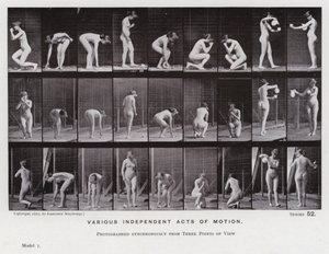 Die menschliche Figur in Bewegung: Verschiedene unabhängige Bewegungen von Eadweard Muybridge