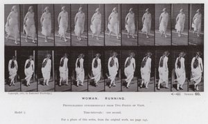 Die menschliche Figur in Bewegung: Frau, läuft von Eadweard Muybridge