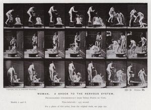 Die menschliche Figur in Bewegung: Frau, ein Schock für das Nervensystem von Eadweard Muybridge