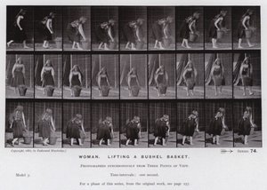 Die menschliche Figur in Bewegung: Frau, die einen Korb hebt von Eadweard Muybridge