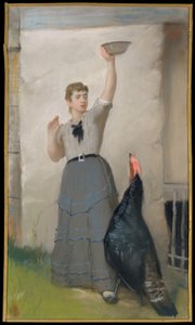 Den Truthahn füttern von Eastman Johnson