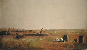 Studie für Cranberry-Pflücker von Eastman Johnson