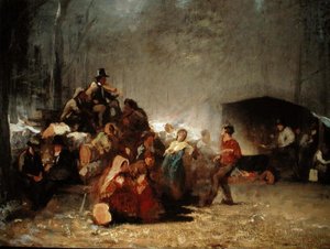 Die Party im Ahornzucker-Lager von Eastman Johnson