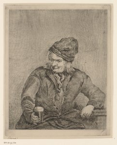 Alter Mann mit Glas und Pfeife in der Hand von Eberhard Cornelis Rahms