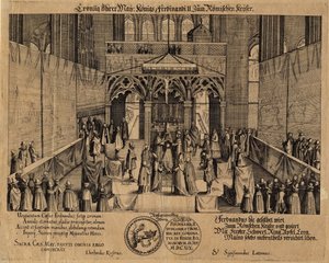 Die Krönung von König Ferdinand II. zum Heiligen Römischen Kaiser von Eberhard Kieser