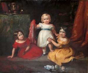 Gruppenporträt von John Scott, später 3. Earl of Eldon, und seinen Schwestern Lady Selina Scott und Lady Gertrude Scott von Eden Upton Eddis