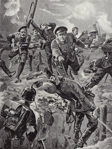 Korporal Joseph Davies und acht Männer vertreiben mit Bajonetten eine Gruppe von Deutschen, die sie zuvor umzingelt hatten, Delville Wood, Frankreich, 20. Juli 1916