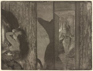 Schauspielerinnen in ihren Umkleideräumen von Edgar Degas