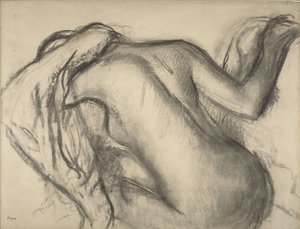 Nach dem Bad, Frau trocknet ihr Haar, ca. 1893-98