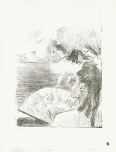 Im Theater - Frau mit einem Fächer, ca. 1878-80 von Edgar Degas