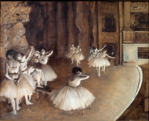 Ballettprobe auf der Bühne von Edgar Degas