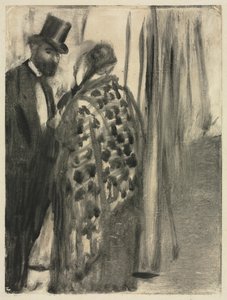 Gespräch: Ludovic Halévy und Madame Cardinal (Das Gespräch) für "La Famille Cardinal" von Ludovic Halévy von Edgar Degas