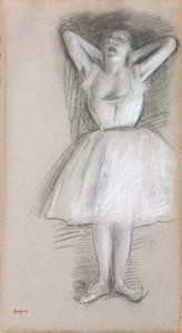Tänzerin, Arme hinter dem Kopf erhoben; Danseuse, les bras levés et ramenés derrière la tête von Edgar Degas