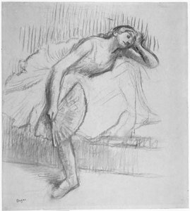Tänzerin, die sich mit einem Fächer ausruht von Edgar Degas