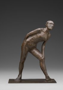 Tänzerin, die ihr Knie reibt, bekannt als Tänzerin in der Rolle des Harlekin (Bronze) von Edgar Degas