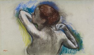 Tänzerin, die ihren Schulterriemen anpasst, ca. 1895-1900 von Edgar Degas