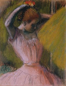 Tänzerin, die ihr Haar richtet, ca. 1900-1912 von Edgar Degas