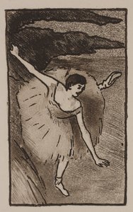 Tänzerin auf der Bühne, die sich verbeugt von Edgar Degas