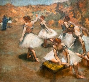 Tänzerinnen auf der Bühne von Edgar Degas