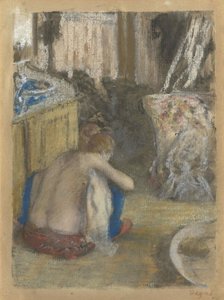 Nackte Frau in der Hocke, von hinten von Edgar Degas