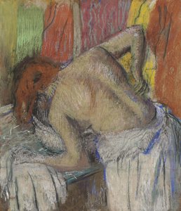 Frau, die sich den Rücken abtupft, ca. 1895