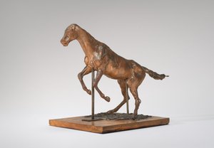 Pferd scheut Pferd überwindet ein Hindernis, späte 1880er Jahre