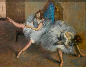 In einem Wiederholungsraum (Detail) von Edgar Degas