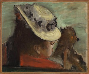 Dame mit Hund, ca. 1877 von Edgar Degas