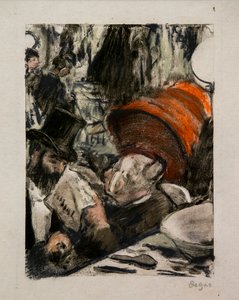 Ludovic Halevy hört die Geschichte von Madame Cardinal in einer Umkleidekabine von Edgar Degas