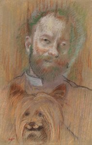 Ludovic Lepic mit seinem Hund von Edgar Degas