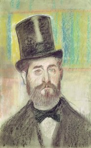 Mann mit einem Opernhut von Edgar Degas