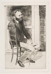Manet sitzt, nach rechts gewandt, 1864-65 von Edgar Degas